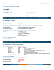 fiche de données de sécurité Zinn 7